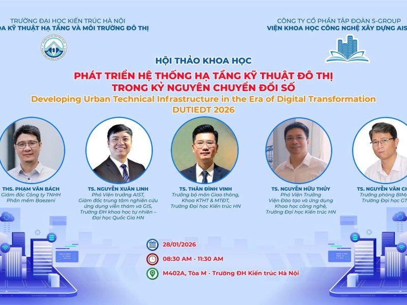 Hội thảo khoa học DUTIEDT 2026: Phát triển hạ tầng kỹ thuật đô thị trong kỷ nguyên chuyển đổi số